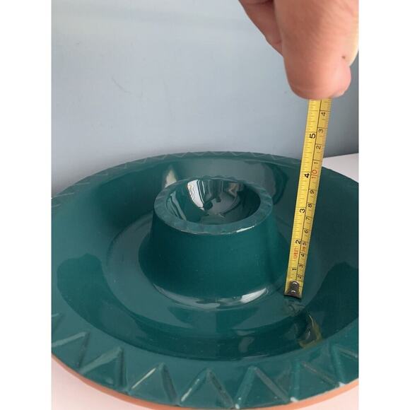 Terra Cotta Chip Dip Serving Bowl by Mexican Fiesta Party Bowl Green Southwest - Picture 10 of 12